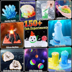 150 Experiments Science Kit for Kids, Chemistry Set, Scientific Christmas Birthday Toys Gifts Ideas for Boys Girls, Break Geodes, Volcano,S.T.E.M Learning Projects