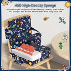 Booster Seat for Kitchen Chair with Backrest & 4 Adjustable Straps, Portable TPU Waterproof & Anti-Scratch Toddler Booster Seat for Dining Table, Non-Slip & Removable Booster SEat for Table