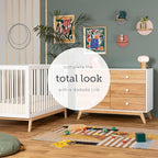 dadada Baby Merry 6-Drawer Dresser – Modern Nursery Dresser with Natural Wood Fronts, Soft-Close Drawers, Anti-Tip Safety Kit, Baby-Safe Finish – Spacious Storage for Nursery & Home (White/Natural)