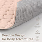 Comfy Cubs Rectangle Kids Play Mat - Large 60 x 96 inches Soft Quilted Baby Floor Mat with Non-Slip Bottom - Plush Design for Toddlers' Playtime and Relaxation - Comfortable and Durable - Blush