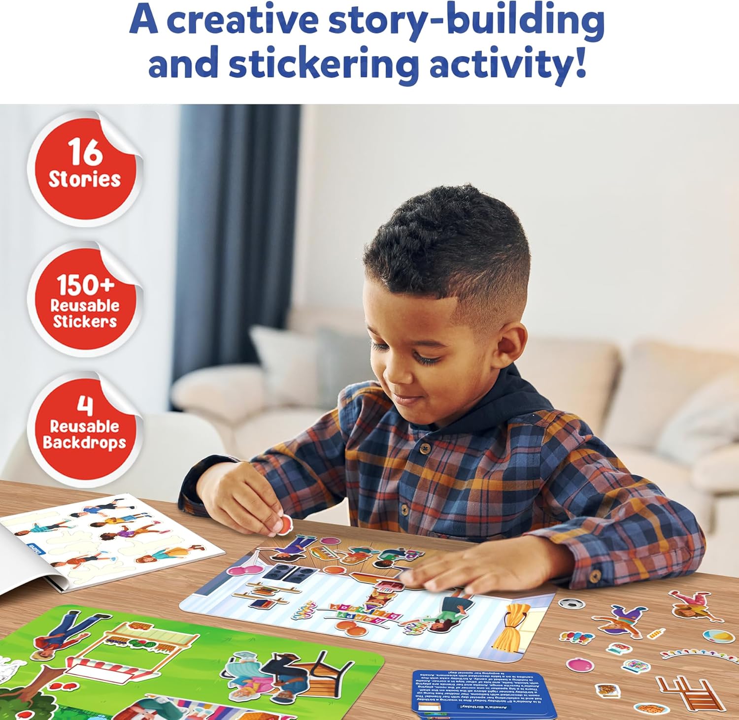 Skillmatics Activity Kit - Creative Storytelling & Skill Building with 150+ Reusable Stickers, Educational, Mess-Free Fun, Preschool & Kindergarten Toy, Gifts for Kids Ages 3, 4, 5, 6, 7