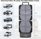 Car Seat Protector, 2 Pack Baby CarSeat Covers with Mesh Pockets & Non-Slip Backing 600D Durable Seat Protectors Under Car Seat for Baby(Gray, Large)