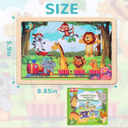 Wooden Educational Jigsaw Puzzles for Preschool Kids Ages 3-5, 4-Pack with 20 Pieces Dinosaur, Space, Transportation Wood Puzzles Set, Toddler Brain Teaser Toys, Gifts for Boys Girls Ages 3 4 5 6