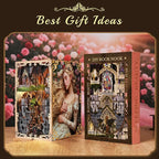 Book Nook Kit - DIY Miniature House 3D Wooden Puzzle for Adult and Teens, Booknook Bookshelf Decor Scale Model Build with LED Light, Gifts for Family and Friends (Sleeping Beauty)