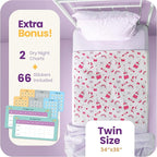 IMPROVIA® Toddler Bed Wetting Pad – 2 Pack 34x36 Waterproof Mattress Protector with Tuckable Wings – Ultra Absorbent, Non-Slip Washable Underpad for Kids & Potty Training – Unicorn Design (Unicorn)