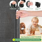 Retractable Baby Gate, Extra Wide Safety Kids or Pets Gate, 33” Tall, Extends to 55” Wide, Mesh Safety Dog Gate for Stairs, Indoor, Outdoor, Doorways, Hallways(33”x55”- Black)