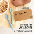 KeaBabies Silicone Baby Spoons, Self Feeding 6-12 months - 3-Pack Baby Weaning Eating Utensils, Toddler First Food Training Spoon, Infant, Kids Feeding Supplies Essential Set, Dishwasher-safe (Mellow)