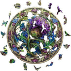 KAAYEE Wooden Jigsaw Puzzles-3D Visual Effect Scotch Thistle Wooden Puzzle Adult Unique Shape Wooden Puzzle Wooden Jigsaw Puzzle for Adult,Puzzle for Adults,Family Puzzles (S-8.5 * 8.5in-100pcs)