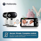Motorola Nursery Video Baby Monitor with 2 Cameras, 5" Screen HD PIP1610, No WiFi, Wall Mount, Long Range, 2-Way Audio, Temperature Sensor, Motorized, Lullabies, PIP1610-2