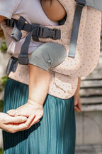 Beco Gemini Baby Carrier from Newborn to Toddler - Certified Ergonomic Newborn Baby Carrier for Infants and Children of 7-35 lbs - M Shape, Adjustable Seat, 100% Cotton (Dots)