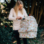 Milk Snob Original 5-in-1 Cover - Nursing Cover for Breastfeeding - Baby Carseat Canopy & Stroller - Essential All-in-One Design - Gift for Mom, Baby (Strawberry Fields)