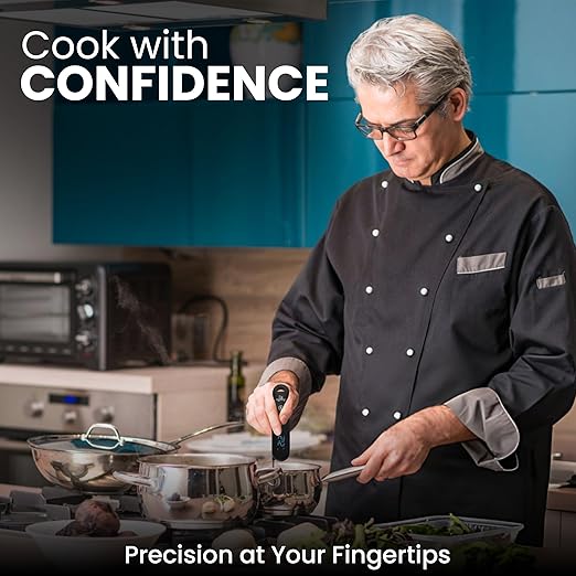 Thermocouple Food Thermometer, <1 Second Response time, ±0.5°F Accuracy, IP67 Waterproof, Magnetic, Auto-Rotate Digital Thermometer for Cooking, Oven, Grill, BBQ, Liquid, Brewing, Tea, Candy