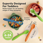 KeaBabies Silicone Baby Spoons, Self Feeding 6-12 months - 3-Pack Baby Weaning Eating Utensils, Toddler First Food Training Spoon, Infant, Kids Feeding Supplies Essential Set, Dishwasher-safe (Kea)