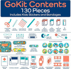 KeepGoing Travel First Aid Kit for Kids – 130 Pc. for Car, Home, Purse, Diaper Bag & Backpack with Latex-Free Bandages - Mini First Aid Kit Travel Size TSA-Approved
