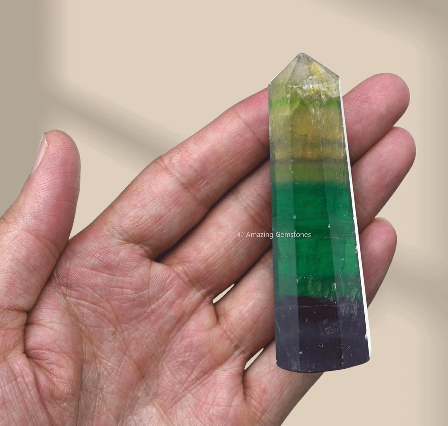 Amazing Gemstone Fluorite Crystal Towers - Natural Healing Crystal Point Obelisk for Reiki Healing and Crystal Grid (2 Inch to 3 Inch)