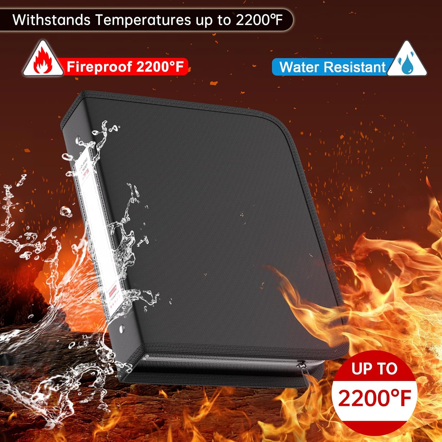 Tamfile Large 4x6" 400 Pocket Album, Fireproof Photo Binder with Plastic Sleeves (50 Pages), Waterproof Heavy Duty Photo Portfolio Folder with Clear Sheet Protectors, Each Page Holds 8 Pictures