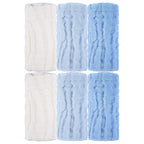 MUKIN Baby Washcloths - Soft Face Cloths for Newborn, Absorbent Bath Wipes, Burp Cloths or Towels, Baby Registry as Shower. Pack of 6-12x12 inches (Blue)