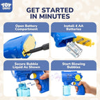 TOY Life 3 Pack Bubble Guns for Kids, Automatic Bubble Blower, Leakproof & Lightweight, Outdoor Summer Toys for Beach Travel, Easter Basket Stuffer, Party Favor, Birthday Gift for Toddlers Boys Girls