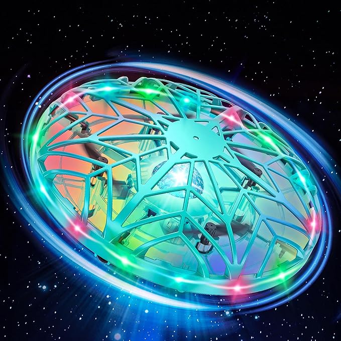 Hand Operated Drone Toy for Kids or Adults - AI Motion Sensors Mini Drones with Bright LED Projection, 360 Flips, Easy Indoor Small Flying Orb Ball for Age 4-6-8-12 Birthday Gifts