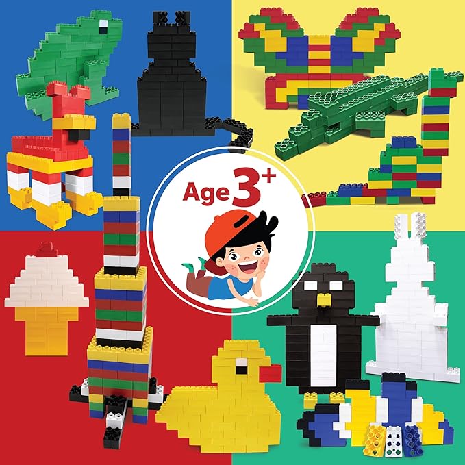 Large Building Blocks for Kids Ages 3-8 – 288 Piece Mega Set – Indoor & Outdoor STEM Toy for Boys & Girls