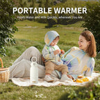 Portable Milk Warmer for Travel: 17 OZ 120W Fast Heating for Breast Milk Formula & Water - Portable Milk Warmer for Baby, Fast Charging & Long Battery Life for Outdoor Airplane Car Journey