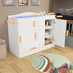 Changing Table with 4 Drawers and Open Storage Space, Drawer Changing Table