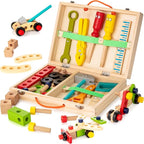 KIDWILL Tool Kit for Kids, 36-Piece Wooden Toddler Tools Set Includes Tool Box, Montessori Educational Stem Construction Toys for 2 3 4 5 6 Year Old Boys Girls, Best Birthday Gift for Kids