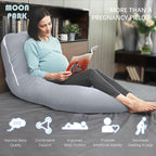 MOON PARK Pregnancy Pillows for Sleeping - U Shaped Full Body Maternity Pillow with Removable Cover - Support for Back, Legs, Belly, HIPS - 65 Inch - Light Grey - Cooling Cover