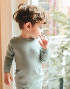 VAENAIT 6M-12Y Toddler Toddler Kids Toddler Girls Boys Soft Comfy Modal Tencel Solid Raglan Sleepwear Pajamas Pjs 2pcs Set