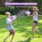 Bubble Gun, Bazooka Bubble Machine Gun, Bubble Blaster Gun with Bubble Solution, 69 Holes Bubble Bazooka Gun Outdoor Summer Toy Party Favors for Kids Purple Bubble Maker Blowers