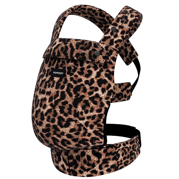 Momcozy Baby Carrier - Ergonomic, Cozy and Lightweight Carrier for 3-24 Months, Effortless to Put On, Ideal for Hands-Free Parenting, Enhanced Lumbar Support, Purehug for Infant to Toddler, Leopard