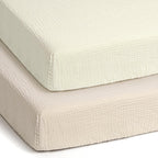 lulumoon Pack and Play Sheets Muslin: Cotton Fitted Sheets for 4moms Pack N Play - Soft Playard Sheets for Boys and Girls 2Pack