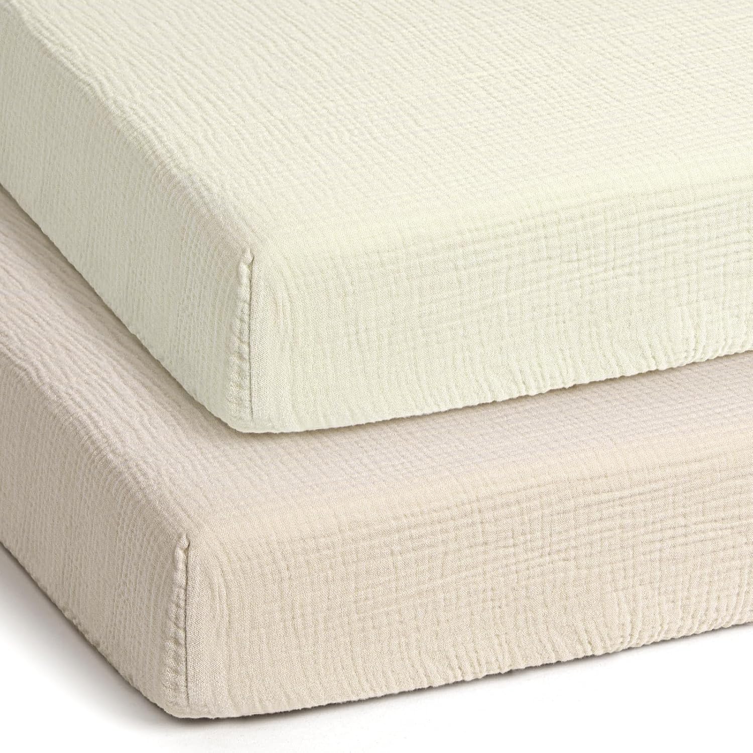 lulumoon Pack and Play Sheets Muslin: Cotton Fitted Sheets for 4moms Pack N Play - Soft Playard Sheets for Boys and Girls 2Pack