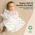 Organic Burp Cloths Baby Boy, Girl - 6-Pack Large Cotton Burping Cloths for Babies, Spit Up Rags, Super Absorbent, Ultra Soft Newborn Rag, Gender Neutral, Machine Washable, Durable (Roarsome)