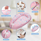 Baby Lounger - Breathable & Soft Baby Nest, Portable and Lightweight Tummy Time Lounger for Home and Travel, Ideal Newborn Babies Essentials Baby Shower Gifts