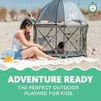 Baby Delight Go with Me Eclipse Deluxe Portable Playard | Playpen | Sun Canopy | Indoor and Outdoor | Ultra Padded Nylon Floor | Elephant Grey