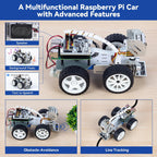 SunFounder PiCar-X AI Video Robot Car Kit for Raspberry Pi 5/4/3B+/3B, ChatGPT-4o Enabled with Video Recognition, Python, Scratch, Camera, Mic, Rechargeable Batterry (RPI NOT Included)
