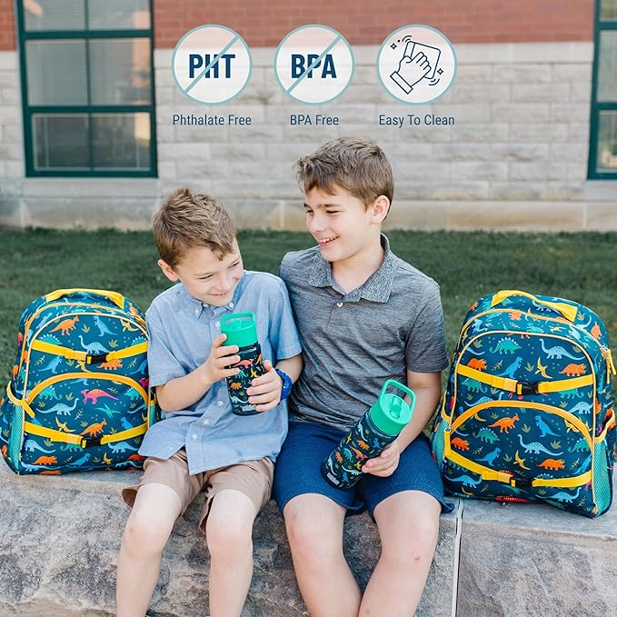 Wildkin ECO rPET 15-inch Kids Backpack – Sustainable, Padded, Adjustable – Jurassic Dinosaurs