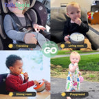 TalkTools Itsy Bowl with Locking Lid - Platinum grade silicone with Volume Lines, Curved Walls for Easy Scooping - for Babies, Toddlers, Children, and Elderly - Snack Cup Lid Accessory (Sage)