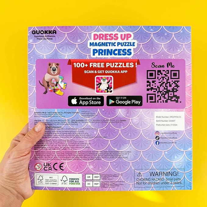 QUOKKA Magnetic Dress-Up Dolls for Girls Boys with 35 Magnetic Pieces - Creative Magnetic Play Set for Home or Travel - Perfect Magnetic Paper Dolls for Ages 3 and Up, Boost Storytelling with Princess