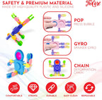 12 Pack Pop Fidget Spinners Party Favors Supplies Prizes for Kids Adults,Sensory Fidget Toys Deformable DIY Chain for Its Stress Relief Easter Basket fillers Goodie Bag Stuffers Birthday Gifts