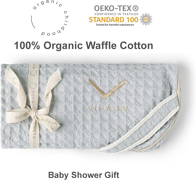 Organic Cover for Nursing Pillow • Premium Quality 100% Cotton Oeko-Tex Standard • Cover for Breastfeeding and Bottle Feeding Pillow • Soft and Breathable • Only Cover (Slate waffle)