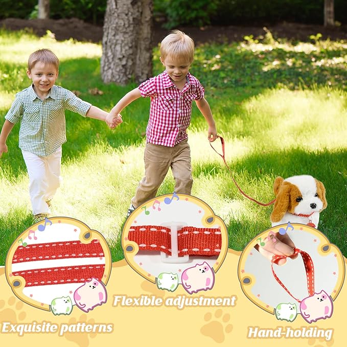 Plush Toys Walking Dog Toys That Can Walk, Bark and Wag Tail,Interactive Electronic Pet Toys Puppy with Leash,Easter Christmas Birthday Gift for Toddlers Kids