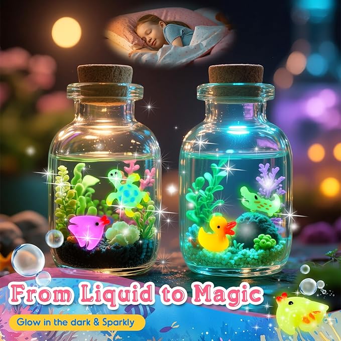 MDINGTD Aqua Water Gel Toy Kit for Kids, DIY Squishy Toys Art Crafts Kits with 12 Gels and 12 Molds, Make Your Own Creative Toys Party Favors Christmas Birthday Gifts for Girls Ages 4-12