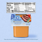Gerber Stage 2 Baby Food, Beef Vegetable Puree Tub, Nourishing Blends, No Added Colors or Flavors, Baby Puree, 16-Pack