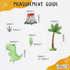 Dinosaur Wall Decals by Lipastick - Peel and Stick Palm Tree Dino Jurassic-Themed Stickers for Baby Nursery, Kids Room, Toddler Bedroom, Playroom, Daycare, Classroom Decor -S Size
