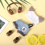 Clothes for 6.7in/17cm Doll, Set of 4 Cute Doll Accessories Includes Doll Hat+T-Shirt+Bib Pants+Shoes Set Premium Fashion Outfit for Collectors Unique Gift (Style B)