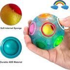 Vdealen Magic Rainbow Puzzle Ball, Fidget Ball Puzzle Brain Teaser Fidget Toy for Boys & Girls- Birthday Party Easter Valentines Day Christmas Stocking Stuffers for Kids Teen & Adults-2 Pack
