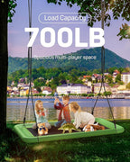 Tree Swing for Kids and Adults, 60" Waterproof Rectangle Platform Swing, 700lbs Heavy Duty with Adjustable Straps, Green