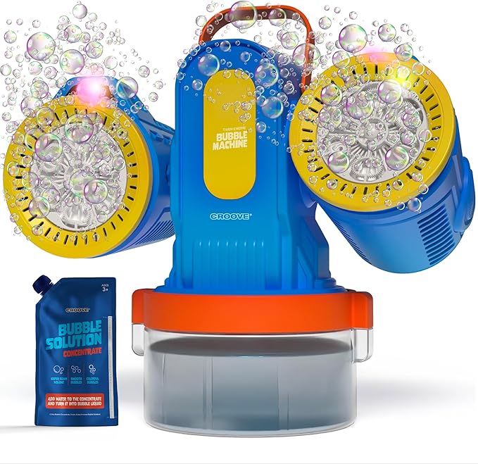 Rechargeable Bubble Machine for Kids,180° Rotation 10,000+ Big Bubbles Per Minute, Boy Birthday Gift, Outdoor Toys, Summer Games & Activities, Gifts for Toddlers, Boys & Girls Age 3,4,5,6,8+ Year Old